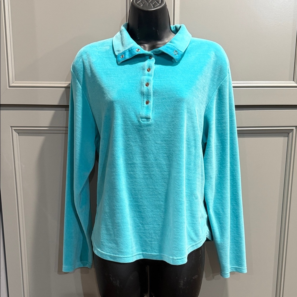 Women’s Hannah Stretch Long-Sleeve Top in Aqua Blue